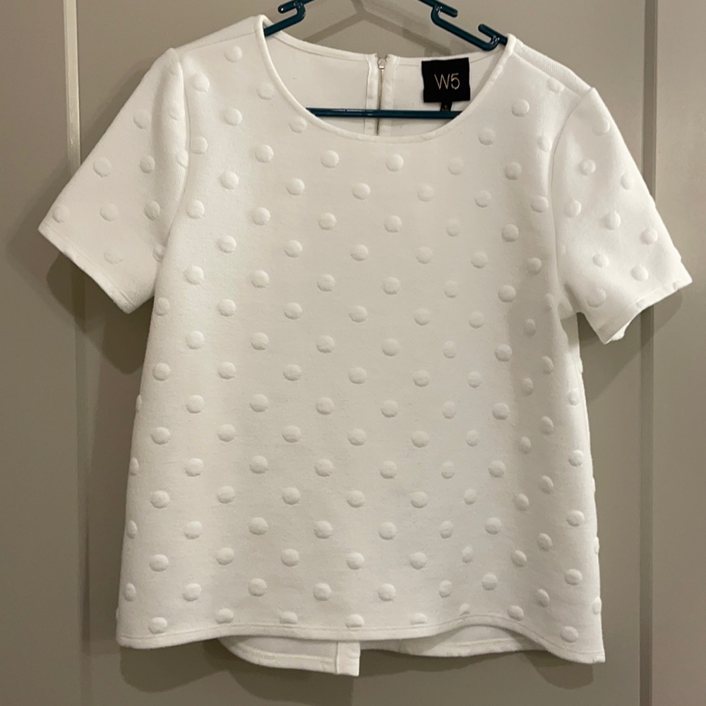 White Polka Dot Top